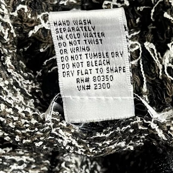 Vintage Gantos Cardigan Sweater L Zip Silk Textured Loop Knit 80's 90's Fringe - Picture 9 of 9